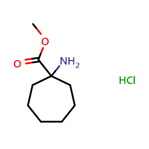 Chemical structure of Methyl 1-amino-1-cycloheptanecarboxylate hydrochloride , CAS 92398-50-0, AChemBlock P35070