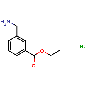 Chemical structure of Ethyl 3-(aminomethyl)benzoate hydrochloride , CAS 91843-34-4, AChemBlock P35086
