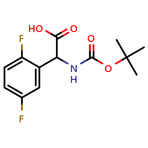 Chemical structure of a-(Boc-amino)-2,5-difluorobenzeneacetic acid , CAS 918144-59-9, AChemBlock P35090