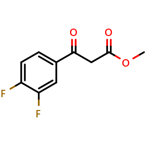 Chemical structure of Methyl 3,4-difluoro-b-oxo-benzenepropanate , CAS 916596-06-0, AChemBlock P35106