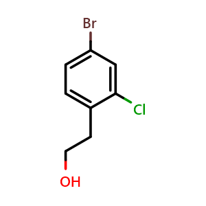 Chemical structure of 2-(4-Bromo-2-chlorophenyl)ethanol , CAS 916516-90-0, AChemBlock P35108
