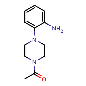 Chemical structure of 1-Acetyl-4-(2-aminophenyl)piperazine , CAS 91646-45-6, AChemBlock P35109