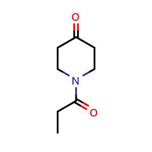 Chemical structure of 1-Propionylpiperidin-4-one , CAS 91623-91-5, AChemBlock P35127