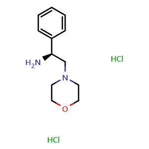 Chemical structure of [(1S)-2-(Morpholin-4-yl)-1-phenylethyl]amine dihydrochloride , CAS 915009-79-9, AChemBlock P35141