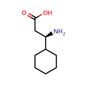 Chemical structure of (R)-b-Amino-cyclohexanepropanoic acid , CAS 91383-15-2, AChemBlock P35153