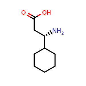 Chemical structure of (S)-b-Amino-cyclohexanepropanoic acid , CAS 91383-14-1, AChemBlock P35154