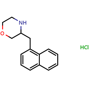 Chemical structure of 3-(1-Naphthylmethyl)morpholine hydrochloride , CAS 913718-29-3, AChemBlock P35158