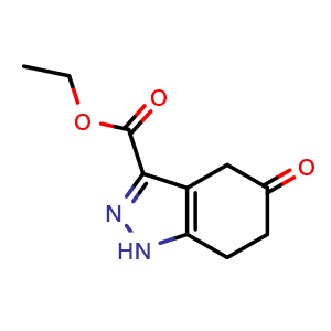 Chemical structure of Ethyl 5-oxo-4,5,6,7-H4-indazole-3-carboxylate , CAS 913558-33-5, AChemBlock P35163