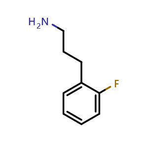 Chemical structure of 2-Fluoro-benzenepropanamine , CAS 91319-62-9, AChemBlock P35165