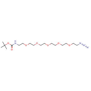 Chemical structure of BocNH-PEG5-CH2CH2N3 , CAS 911209-07-9, AChemBlock P35185