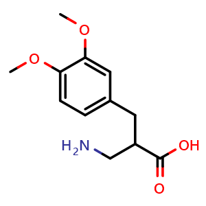 Chemical structure of a-(Aminomethyl)-3,4-dimethoxybenzenepropanoic acid , CAS 910444-09-6, AChemBlock P35189