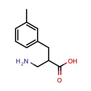 Chemical structure of 3-Amino-2-(3-methylbenzyl)propanoic acid , CAS 910443-77-5, AChemBlock P35195
