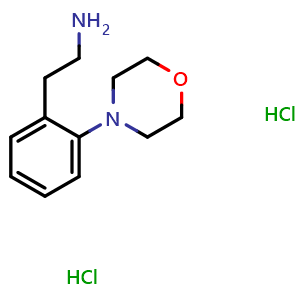 Chemical structure of 2-(4-Morpholinyl)benzeneethanamine dihydrochloride , CAS 910380-90-4, AChemBlock P35200
