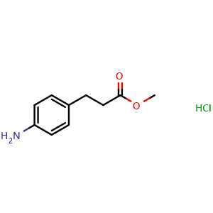 Chemical structure of 4-Amino-benzenepropanoic acid methyl ester hydrochloride , CAS 91012-19-0, AChemBlock P35204