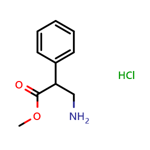 Chemical structure of Methyl a-(Aminomethyl)benzeneacetate hydrochloride , CAS 91012-17-8, AChemBlock P35205