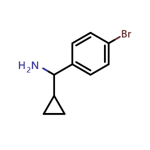 Chemical structure of a-Cyclopropyl-4-bromo-benzylamine , CAS 90868-92-1, AChemBlock P35218