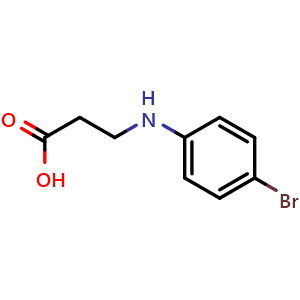 Chemical structure of N-(4-Bromophenyl)-b-alanine , CAS 90561-83-4, AChemBlock P35245