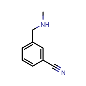 Chemical structure of N-Methyl-N-(3-cyanobenzyl)amine , CAS 90389-96-1, AChemBlock P35253