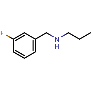 Chemical structure of N-(3-Fluorobenzyl)propan-1-amine , CAS 90389-86-9, AChemBlock P35256