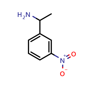 Chemical structure of 1-(3-Nitrophenyl)ethanamine , CAS 90271-37-7, AChemBlock P35271