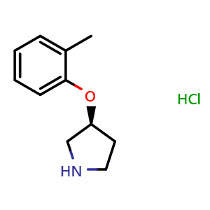 Chemical structure of (S)-3-(2-Methylphenoxy)pyrrolidine hydrochloride , CAS 900512-43-8, AChemBlock P35280