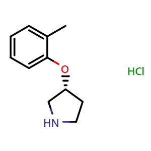 Chemical structure of (R)-3-(2-Methylphenoxy)pyrrolidine hydrochloride , CAS 900512-36-9, AChemBlock P35282