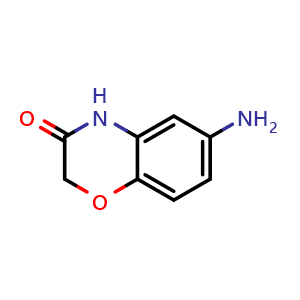 Chemical structure of 6-Amino-2H-1,4-benzoxazin-3(4H)-one , CAS 89976-75-0, AChemBlock P35289