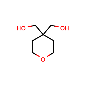 Chemical structure of Tetrahydropyran-4,4-dimethanol , CAS 89975-77-9, AChemBlock P35290