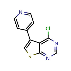 Chemical structure of 4-Chloro-5-(4-pyridinyl)thieno[2,3-d]pyrimidine , CAS 896423-19-1, AChemBlock P35309
