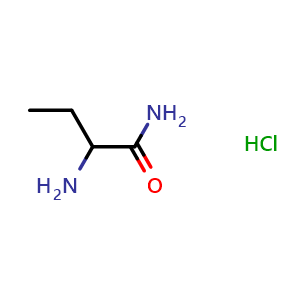 Chemical structure of 2-Amino-butanamide hydrochloride , CAS 89603-48-5, AChemBlock P35312