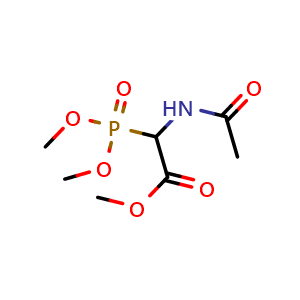 Chemical structure of Methyl 2-acetamido-2-(dimethoxyphosphoryl)acetate , CAS 89524-99-2, AChemBlock P35314