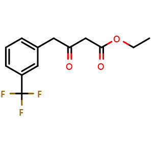 Chemical structure of Ethyl 3-oxo-4-(3-trifluoromethylphenyl)butanoate , CAS 894802-88-1, AChemBlock P35319