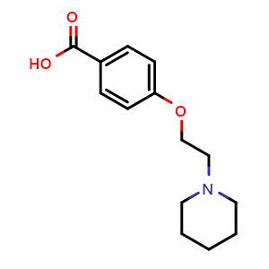 Chemical structure of 4-(2-Piperidin-1-yl-ethoxy)-benzoic acid , CAS 89407-98-7, AChemBlock P35325