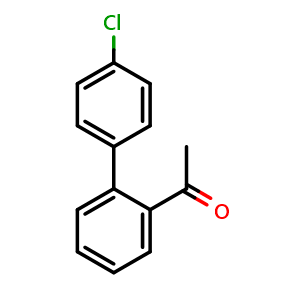 Chemical structure of 4'-Chloro-2-acetylbiphenyl , CAS 893739-17-8, AChemBlock P35326