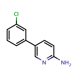 Chemical structure of 5-(3-Chlorophenyl)-2-pyridinamine , CAS 893738-14-2, AChemBlock P35329
