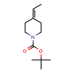 Chemical structure of 1-Boc-4-ethylidene-piperidine , CAS 889955-48-0, AChemBlock P35351