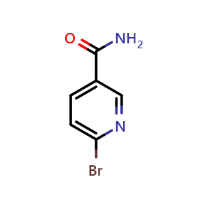 Chemical structure of 6-Bromo-3-pyridinecarboxamide , CAS 889676-37-3, AChemBlock P35365