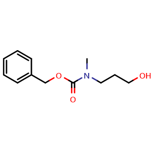 Chemical structure of N-Cbz-N-methyl-3-aminopropanol , CAS 887757-51-9, AChemBlock P35377