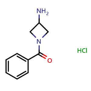 Chemical structure of 3-Amino-1-benzoyl-azetidine hydrochloride , CAS 2514935-90-9, AChemBlock P35384