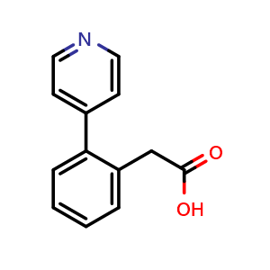 Chemical structure of 2-(4-Pyridinyl)benzeneacetic acid , CAS 887566-89-4, AChemBlock P35394