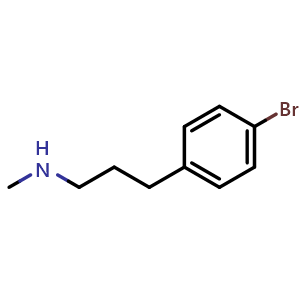 Chemical structure of 4-Bromo-N-methyl-benzenepropanamine , CAS 886763-02-6, AChemBlock P35409