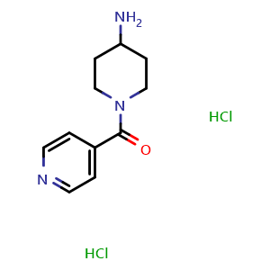 Chemical structure of 1-(4-Pyridinylcarbonyl)-4-piperidinamine dihydrochloride , CAS 1171497-43-0, AChemBlock P35416