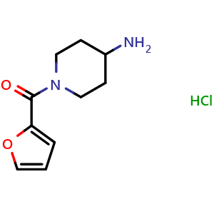 Chemical structure of (4-Aminopiperidin-1-yl)(furan-2-yl)methanone hydrochloride , CAS 886497-79-6, AChemBlock P35417