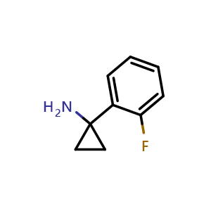 Chemical structure of 1-(2-Fluorophenyl)-cyclopropanamine , CAS 886366-50-3, AChemBlock P35419