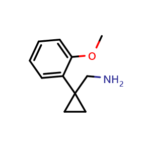 Chemical structure of 1-(2-Methoxyphenyl)cyclopropanemethanamine , CAS 886365-72-6, AChemBlock P35423