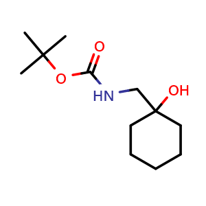 Chemical structure of 1-[(Boc-amino)methyl]cyclohexanol , CAS 885954-83-6, AChemBlock P35437