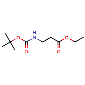 Chemical structure of Ethyl 3-(Boc-amino)propanoate , CAS 88574-53-2, AChemBlock P35444