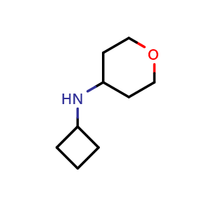 Chemical structure of N-Cyclobutyl-tetrahydro-2H-pyran-4-amine , CAS 885280-95-5, AChemBlock P35449