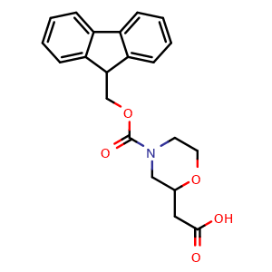 Chemical structure of 4-Fmoc-2-morpholineacetic acid , CAS 885273-97-2, AChemBlock P35463