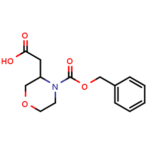 Chemical structure of 4-Cbz-3-morpholineacetic acid , CAS 885273-93-8, AChemBlock P35465